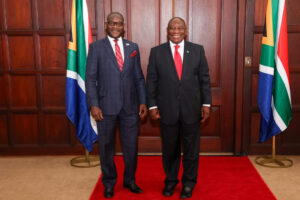 H.E. Mr George S. W . Patten Sr on October 2nd 2025, presented his Letters of Credence to H.E Mr Matabele Cyril Ramaphosa, President of the Republic of South Africa, accrediting him as Ambassador Extraordinary and Plenipotentiary of the Republic of Liberia to the Republic of South Africa
